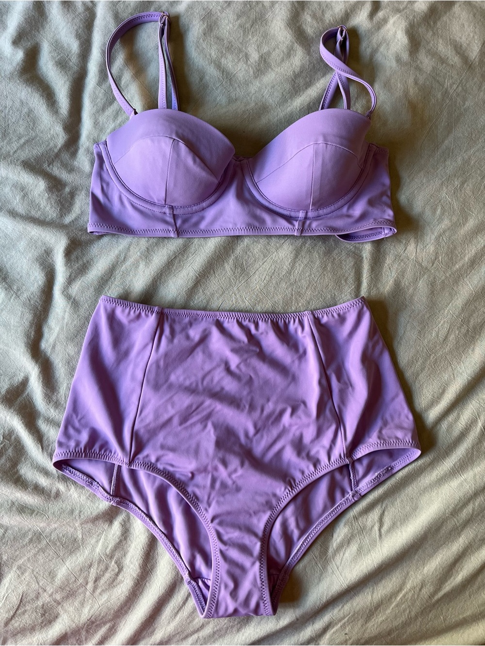 Topshop Lavender Two-Piece High-Waist Bikini Set